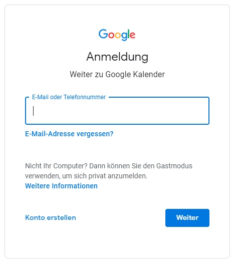 Android Google Anmeldung